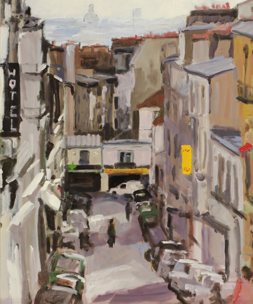 Rue Tholozé Montmartre Paris 18ième peinture à l'huile PBenet   
